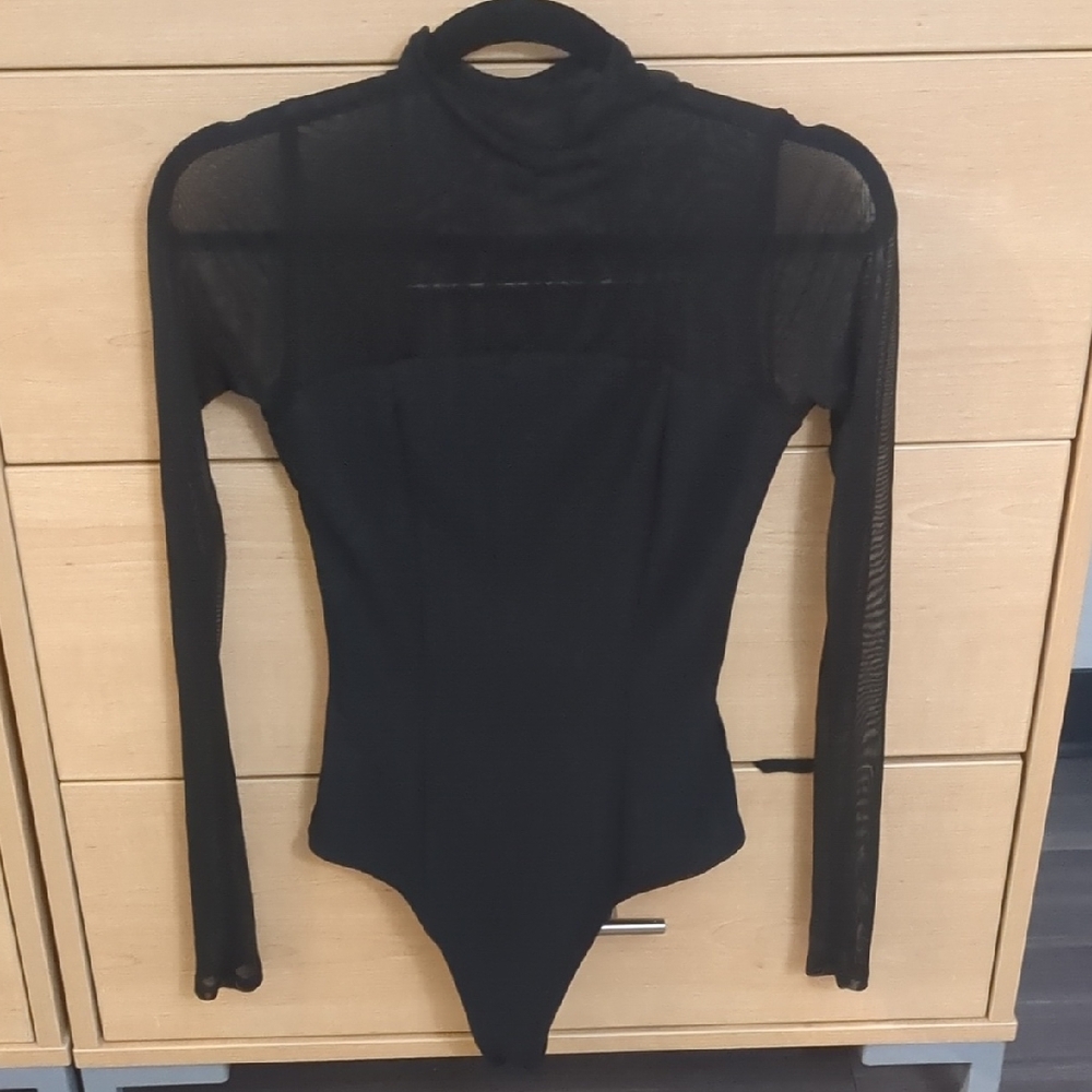 Abercrombie & Fitch Black Sheer Bodysuit